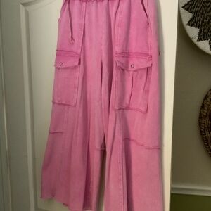 Pink Cargo Pants Easel